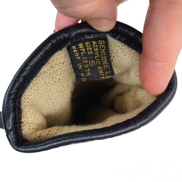 Black Leather Knit Winter Womens Gloves Small - Picture 8 of 14